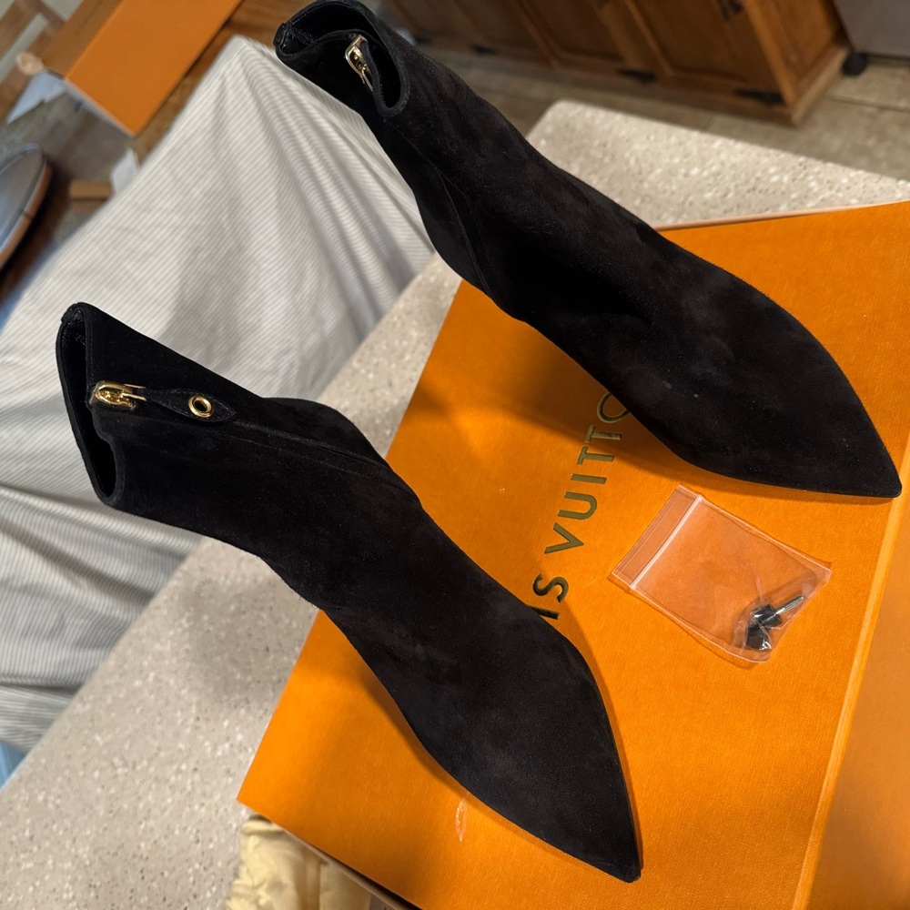 Louis Vuitton Black Heeled Boots with Sleek Design